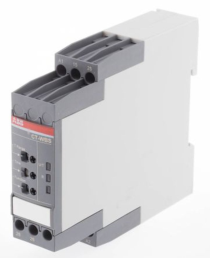 ABB DIN Rail Timer Relay, 2-Contact, 48 V dc 24V ac, 240 V ac, 0.05 s to 300 h, Multifunction-Function, DPDT Switch