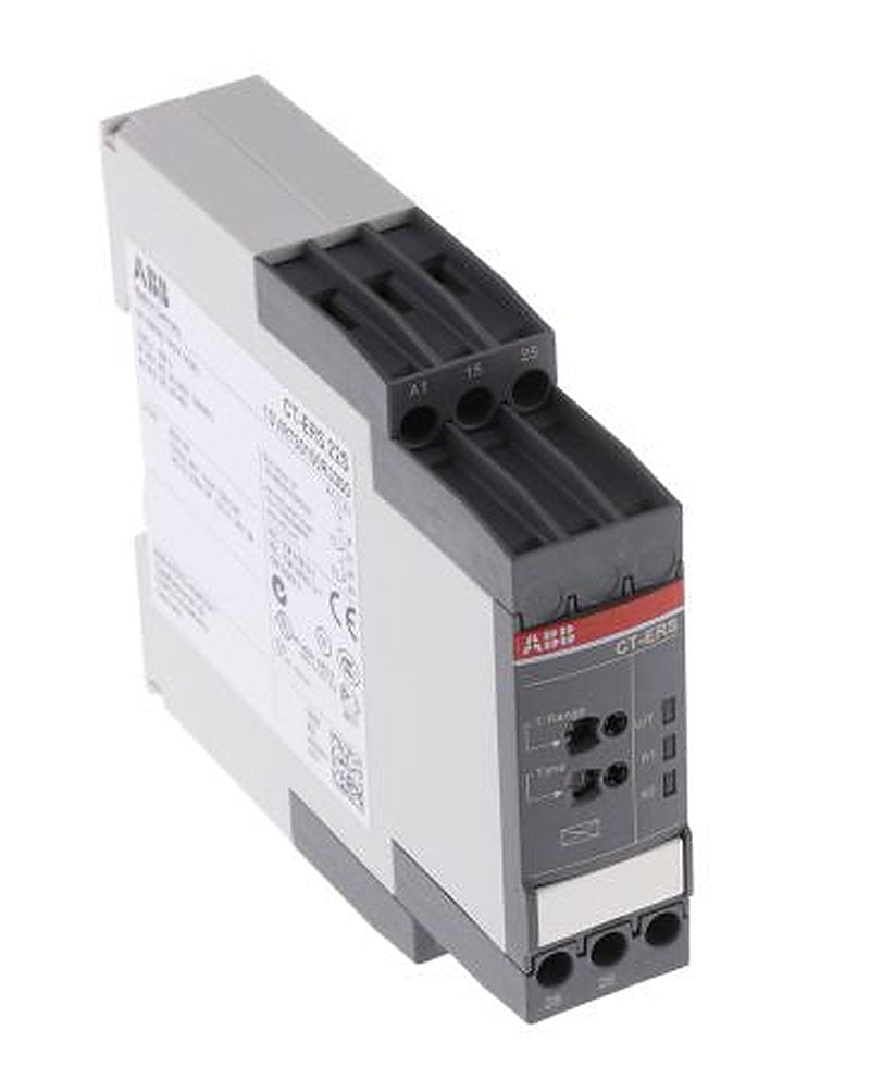 ABB 1SVR Series DIN Rail Digital Counter Timer Relay, 2-Contact, 24 V dc 24V, 0.05 s to 300 h, 1-Function, SPDT Switch