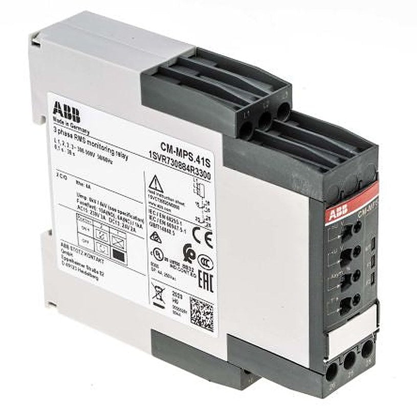 ABB Monitoring Relay, 3 Phase, DPDT, DIN Rail, 400V ac