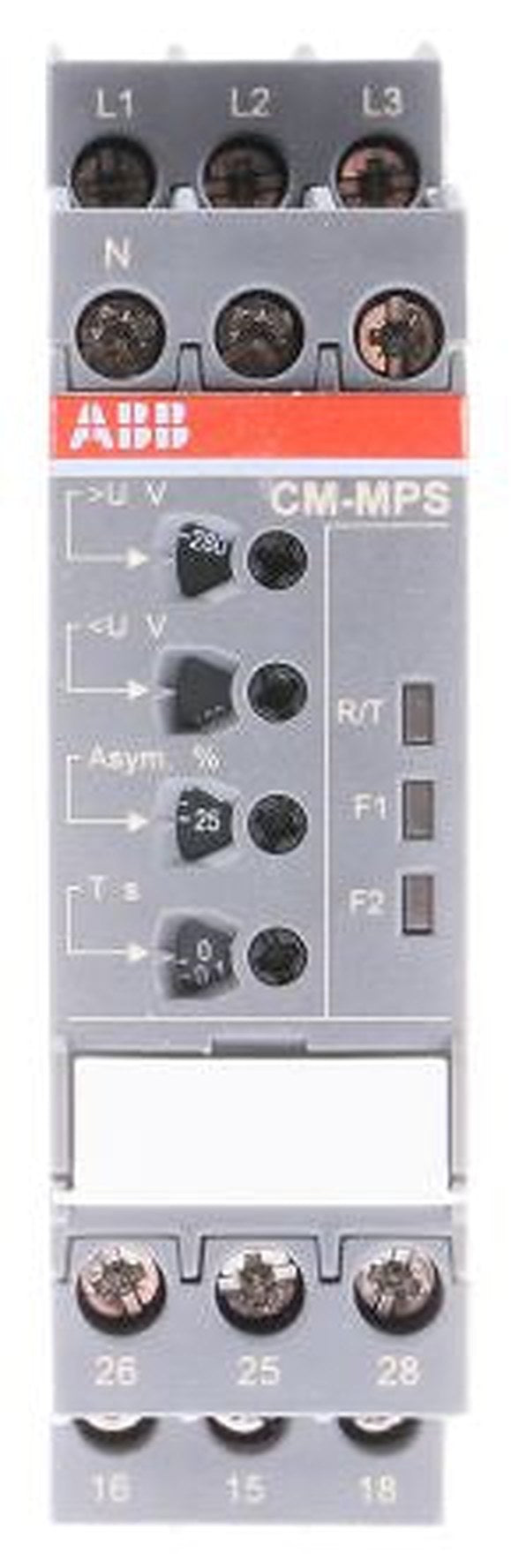 ABB Monitoring Relay, 3 Phase, DPDT, DIN Rail, 280V ac