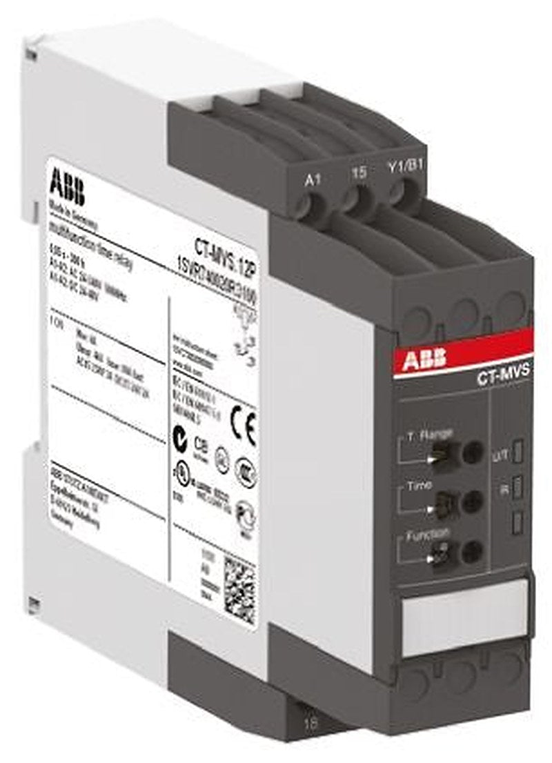 ABB DIN Rail Timer Relay, 1-Contact, 48 V dc 24V ac, 240 V ac, 0.05 s to 300 h, Multifunction-Function, SPDT Switch