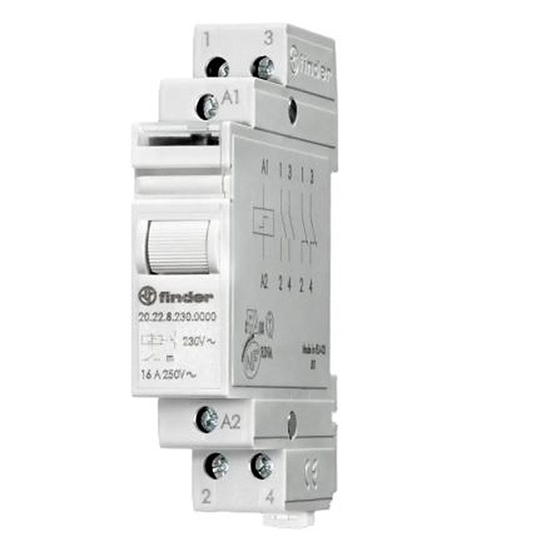 Finder DIN Rail Non-Latching Relay, 24V Coil, 16A Switching Current, 2 NO