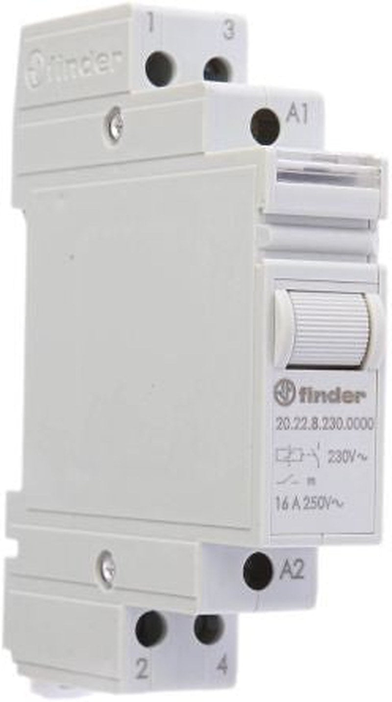 Finder DIN Rail Modular Step Relay, 230V ac Coil, 16A, DPST
