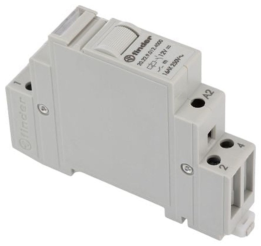 Finder DIN Rail Power Relay, 12V dc Coil, 16A Switching Current, DPST