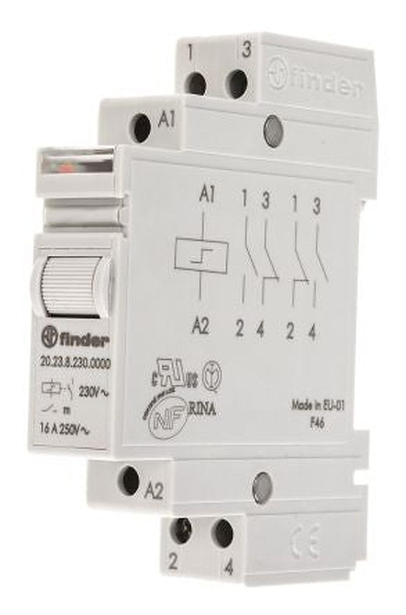 Finder DIN Rail Modular Step Relay, 230V ac Coil, 16A