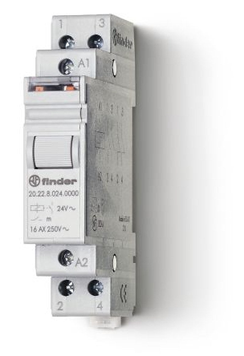 Finder DIN Rail Power Relay, 12V dc Coil, 16A Switching Current, DPST
