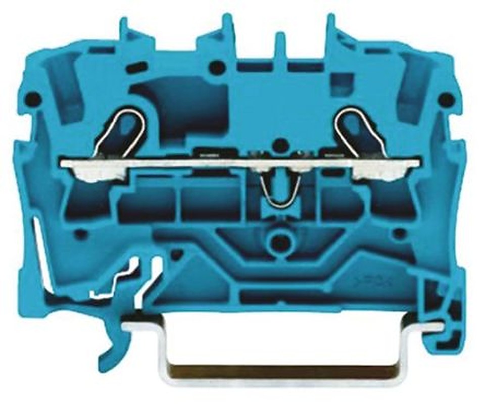 WAGO 2000-1204 TOPJOB S Series Feed Through Terminal Block Blue, 1mm², 1-Level, Cage Clamp, ATEX, EAC Ex, IECEx