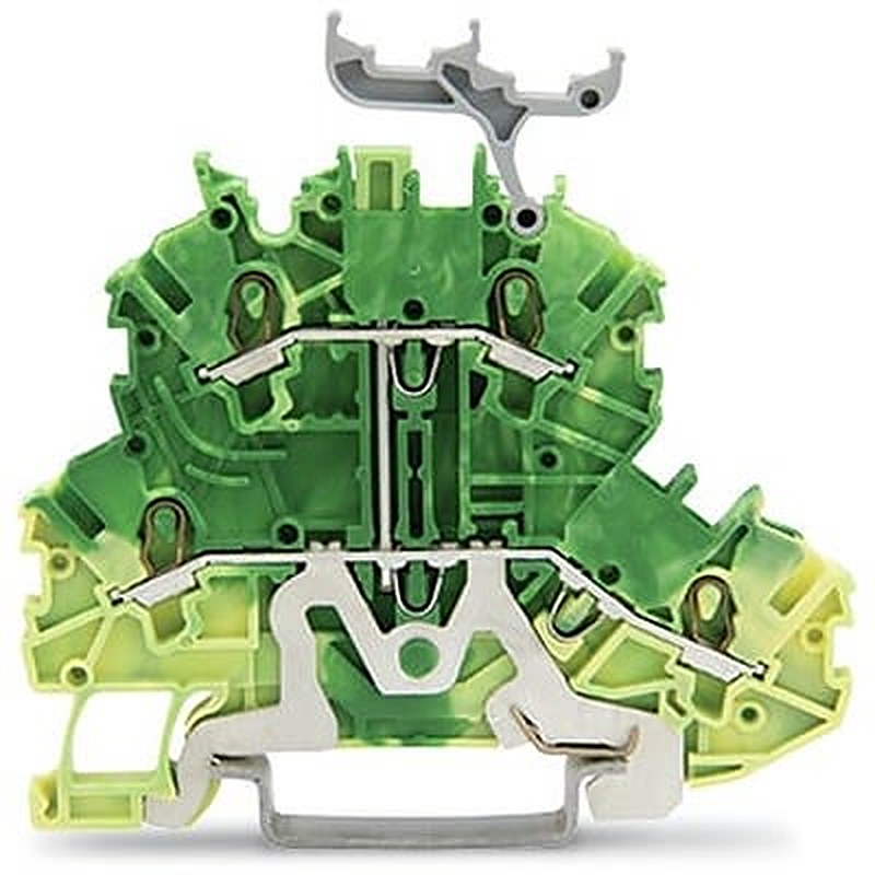 WAGO 2000-2237 TOPJOB S Series DIN Rail Terminal Block Yellow, Green, 1mm², 2-Level, Cage Clamp, IECEx, EAC Ex, ATEX
