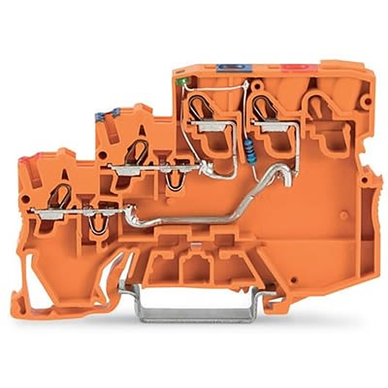 WAGO 2000-5352/1102-953 TOPJOB S Series DIN Rail Terminal Block Orange, 1mm², 3-Level, Cage Clamp