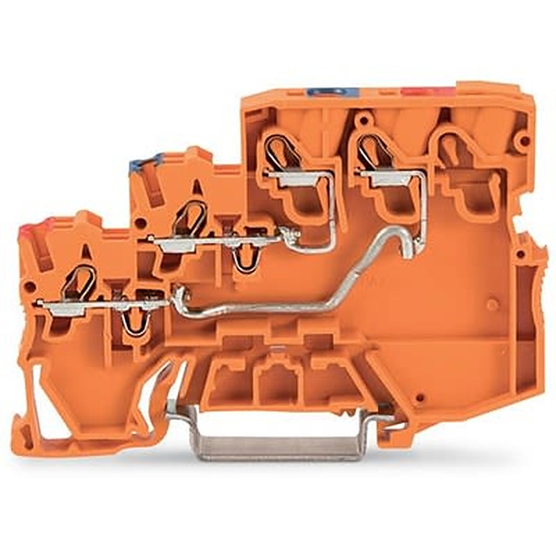 WAGO 2000-5352 TOPJOB S Series DIN Rail Terminal Block Orange, 1mm², 3-Level, Cage Clamp