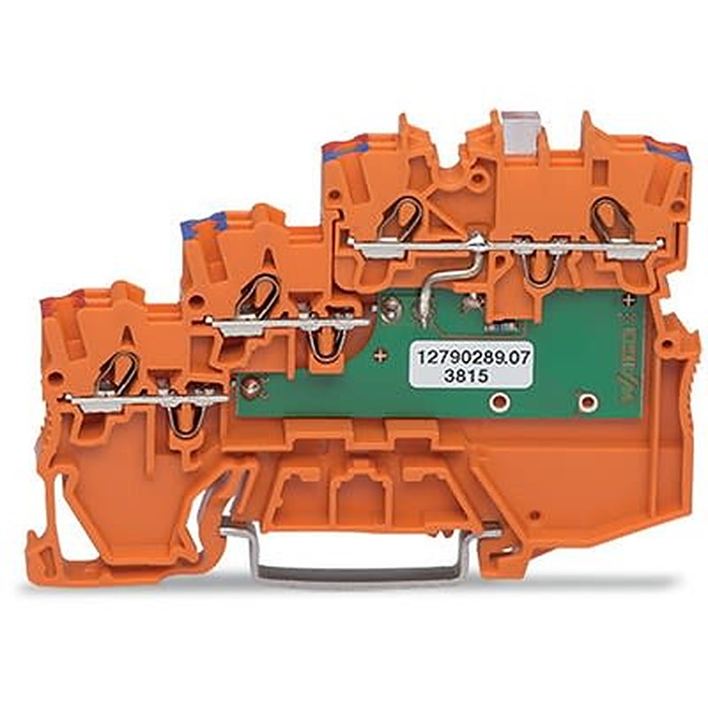 WAGO 2000-5372/1102-953 TOPJOB S Series DIN Rail Terminal Block Orange, 1mm², 3-Level, Cage Clamp