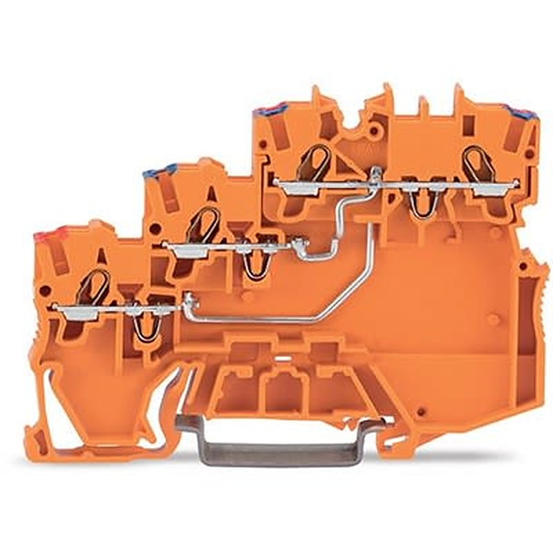 WAGO 2000-5372 TOPJOB S Series DIN Rail Terminal Block Orange, 1mm², 3-Level, Cage Clamp
