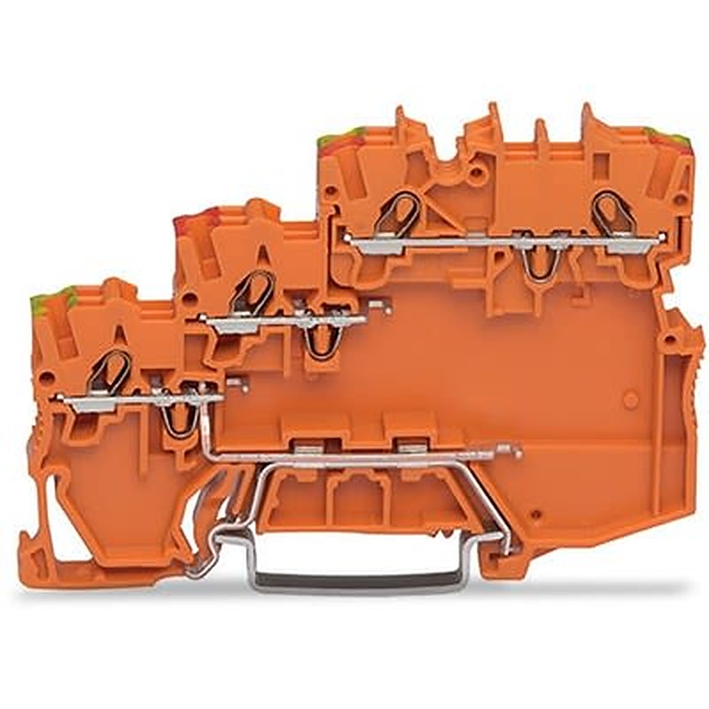 WAGO TOPJOB S Series DIN Rail Terminal Block Orange, 1mm², 3-Level, Cage Clamp