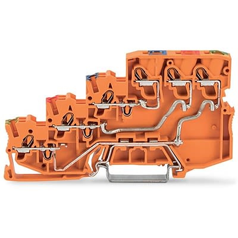 WAGO TOPJOB S Series DIN Rail Terminal Block Orange, 1mm², 4-Level, Cage Clamp