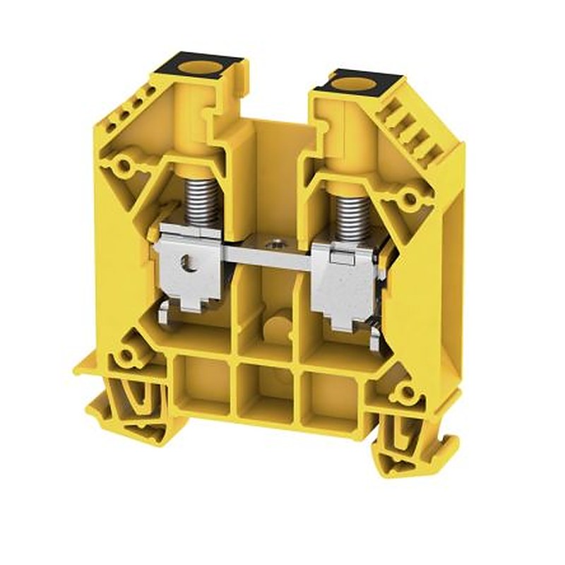Weidmüller WDU Series Feed Through Terminal Block Black, Yellow, 6mm², 1-Level, Screw, IECEx/ATEX