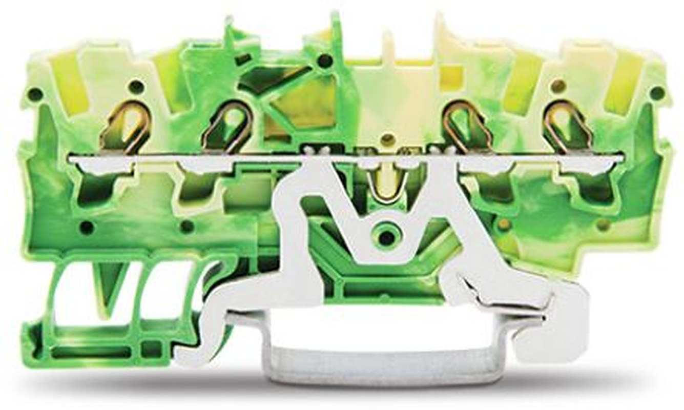 WAGO 2001-1407 Earth Terminal Block Yellow, Green, 1.5mm², 1-Level, Cage Clamp, IECEx, ATEX