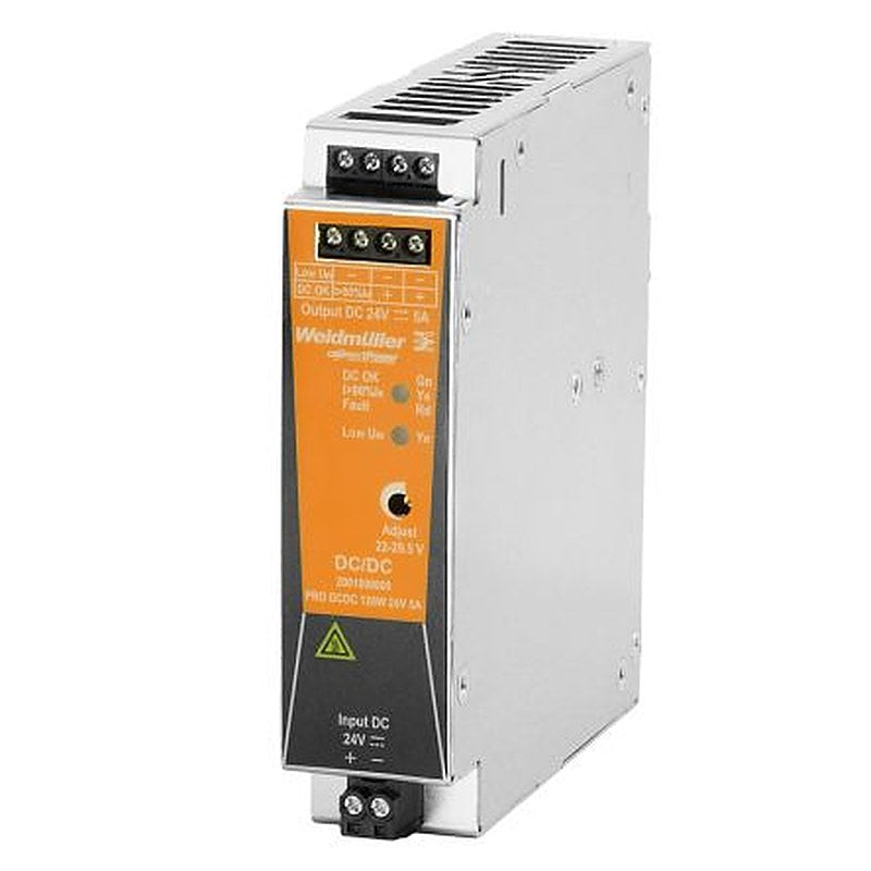 Weidmüller DC/DC Converter, 29.5V dc/ 5 A, 24V dc Input, 24V dc Input, DIN Rail 120 W, 70 °C Max Temp -25 °C Min Temp