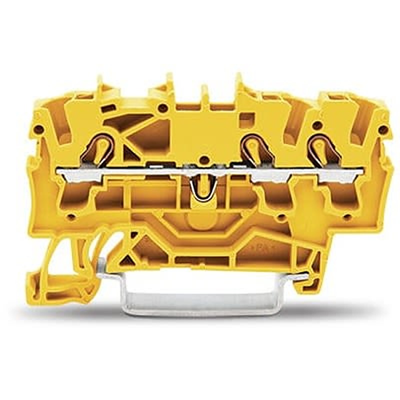WAGO TOPJOB S Series DIN Rail Terminal Block Yellow, 2.5mm², 1-Level, Cage Clamp, IECEx, EAC Ex, ATEX