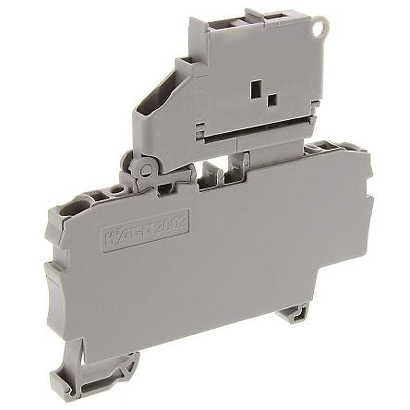 WAGO 2002-1611 2002 Series Fuse Terminal Block Grey, 2.5mm², 1-Level Fused, Cage Clamp, ATEX