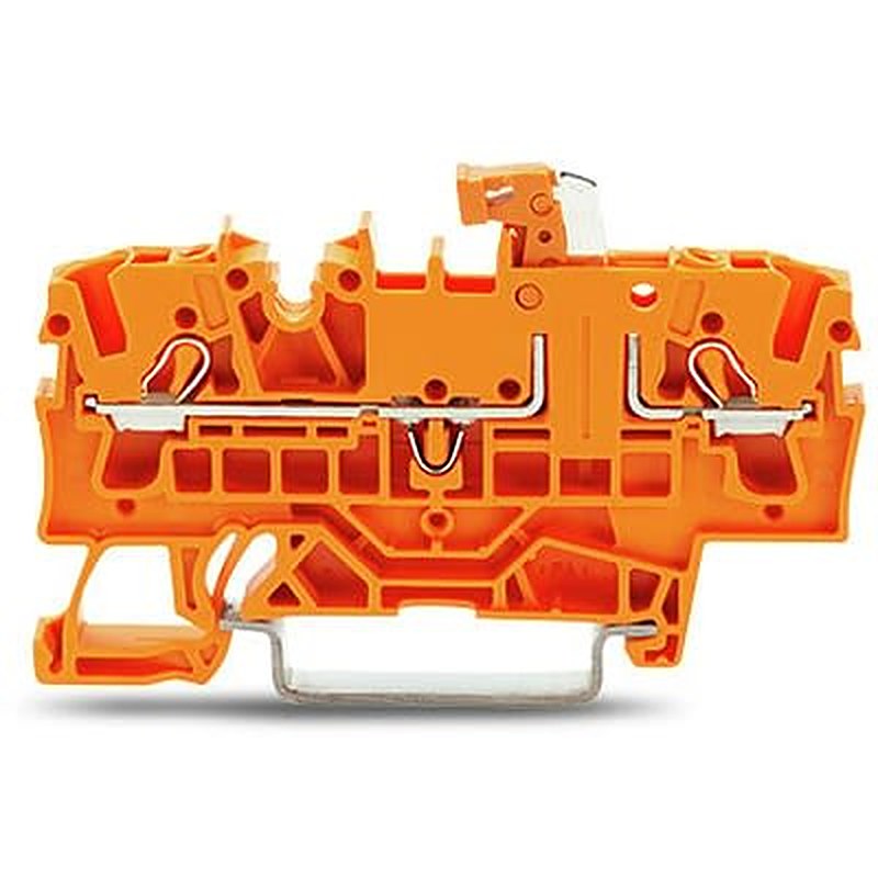 WAGO 2002-1672 TOPJOB S Series Test Disconnect Terminal Block Orange, 2.5mm², 1-Level, Push-in, IECEx/ATEX/CSA