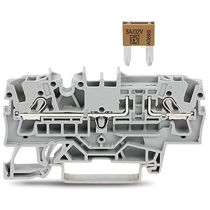 WAGO TOPJOB S Series Fuse Terminal Block Grey, 2.5mm², 1-Level Fused, Push-in, CSA