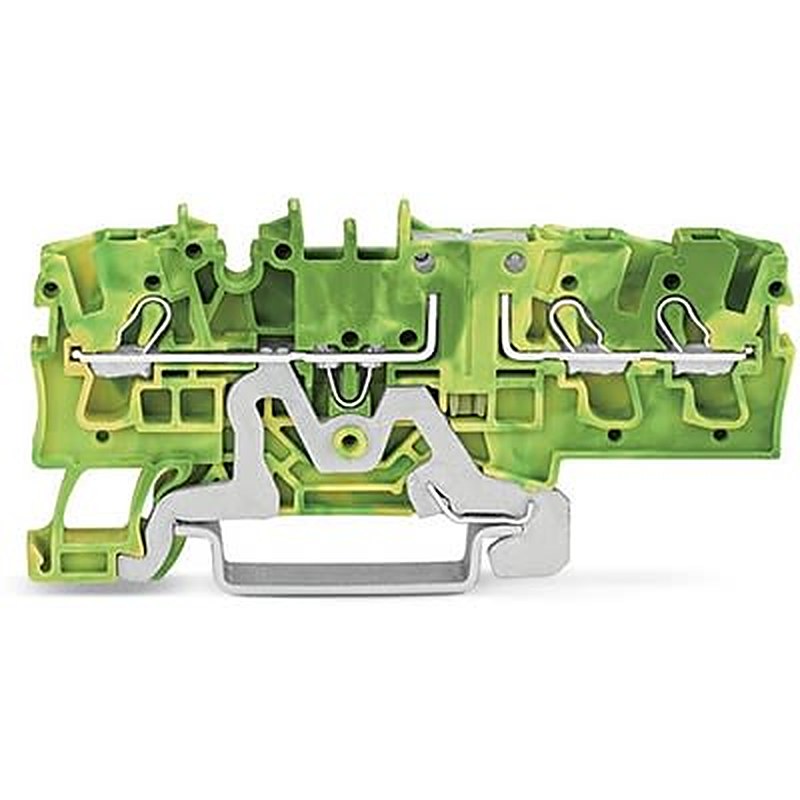 WAGO 2002-1707 TOPJOB S Series Earth Terminal Block Green, Yellow, 2.5mm², 1-Level, Push-in, IECEx/ATEX/CSA