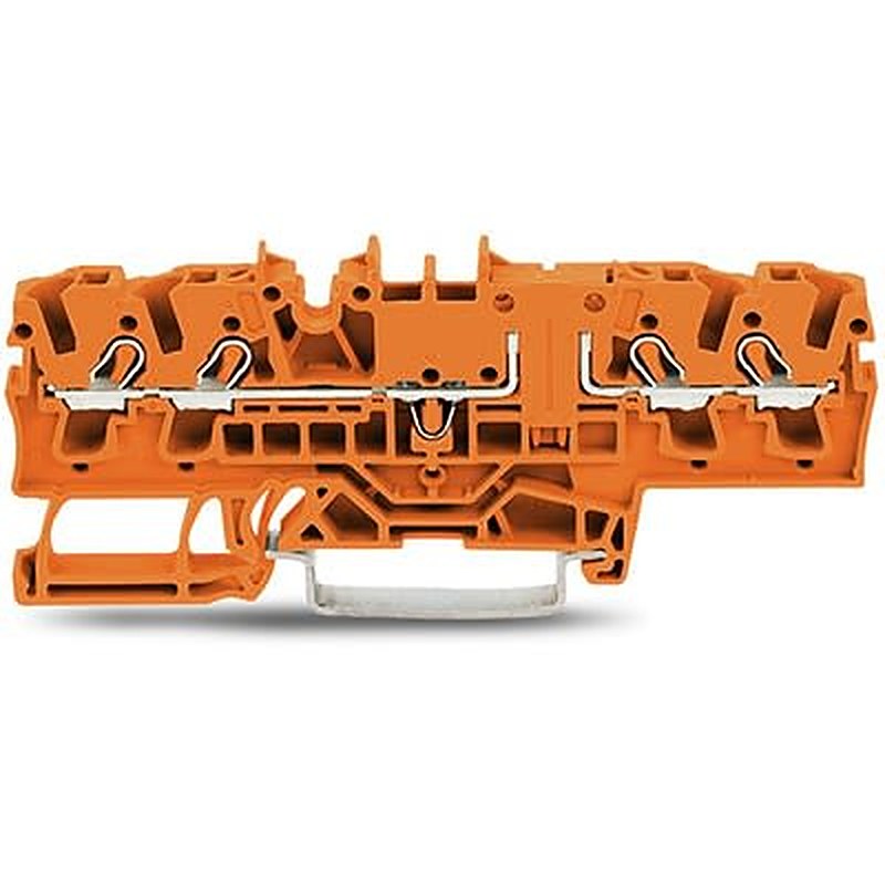 WAGO 2002-1802 TOPJOB S Series DIN Rail Terminal Block Orange, 2.5mm², 1-Level, Push-in, IECEx/ATEX/CSA