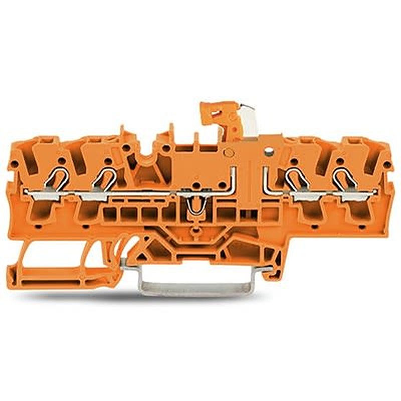 WAGO 2002-1872 TOPJOB S Series Test Disconnect Terminal Block Orange, 2.5mm², 1-Level, Push-in, IECEx/ATEX/CSA