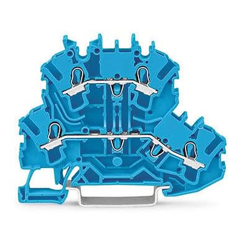 WAGO 2002-2204 Feed Through Terminal Block Blue, 2.5mm², 2-Level, Cage Clamp, IECEx/ATEX
