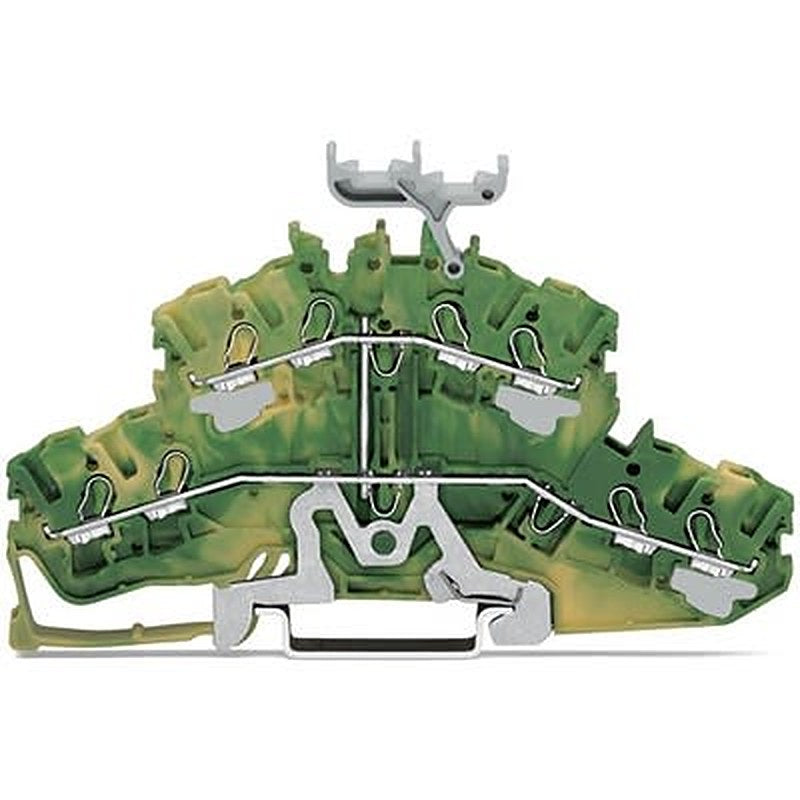 WAGO 2002-2437 TOPJOB S Series Double Level Terminal Block Yellow, Green, 2.5mm², 2-Level, Push-in, IECEx/ATEX/CSA