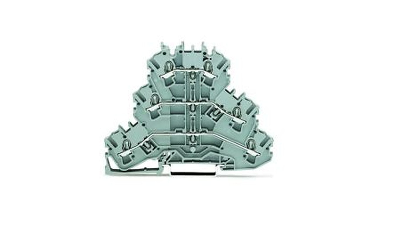 WAGO 2002-3201 Feed Through Terminal Block Grey, 2.5mm², 3-Level, Cage Clamp, IECEx/ATEX