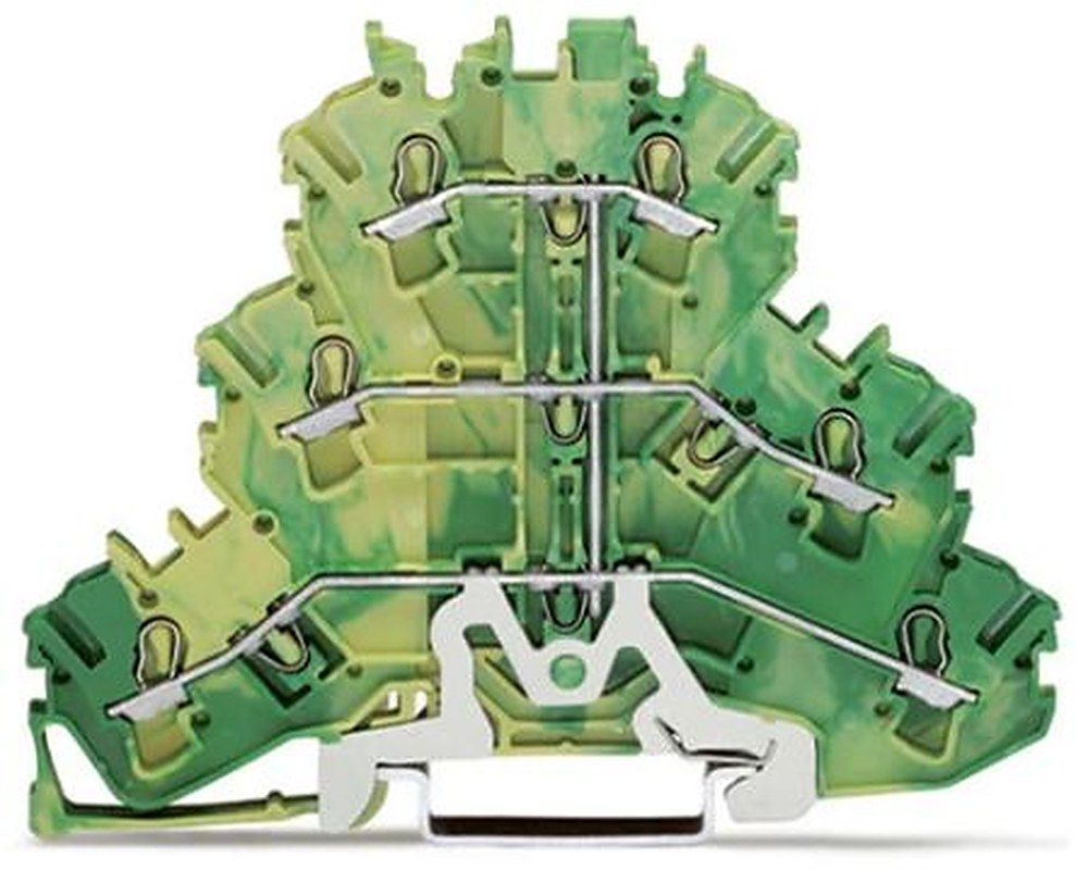 WAGO 2002-3207 Earth Terminal Block Yellow, Green, 2.5mm², 3-Level, Cage Clamp, IECEx, ATEX
