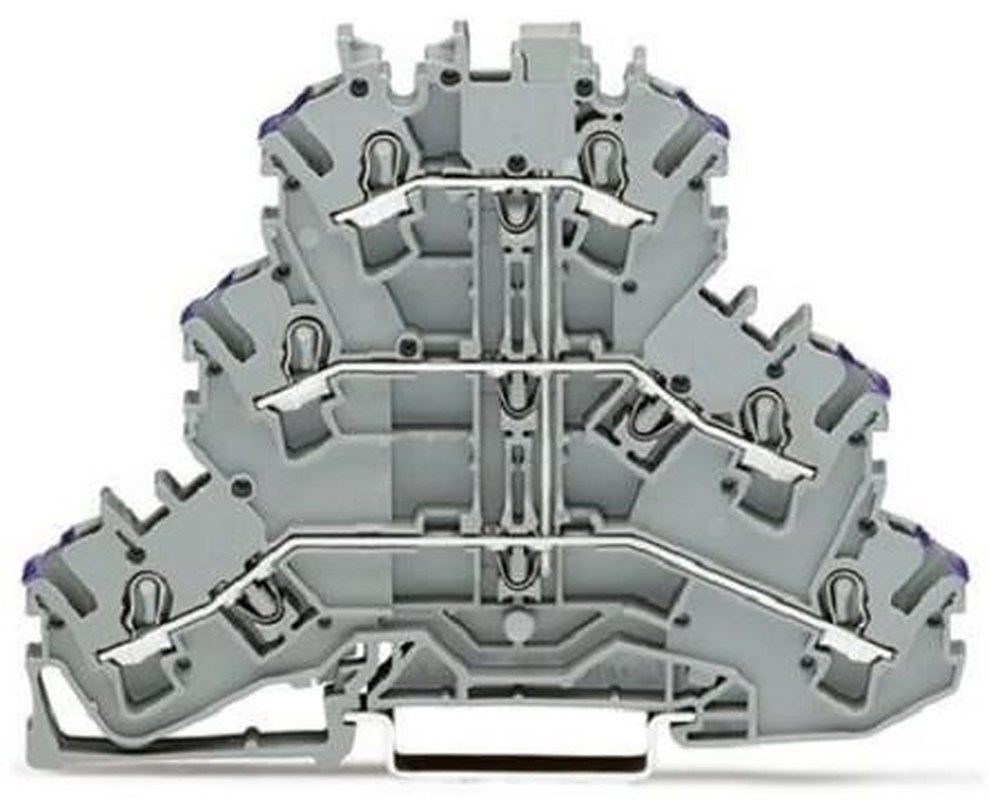 WAGO 2002-3208 Feed Through Terminal Block Grey, 2.5mm², 3-Level, Clamp, IECEx, ATEX