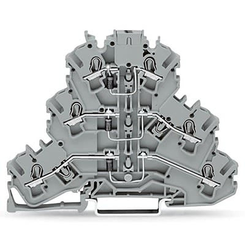 WAGO 2002-3212/1000-673 TOPJOB S Series Multi Level Terminal Block Grey, 2.5mm², 3-Level, Push-in
