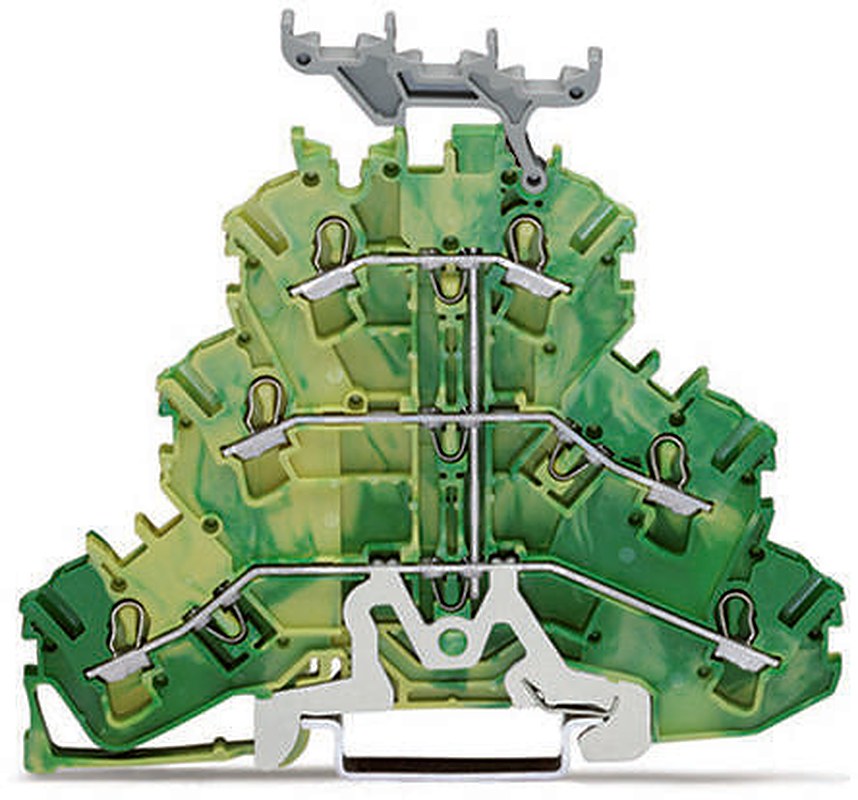 WAGO 2002-3237 Earth Terminal Block Yellow, Green, 2.5mm², 3-Level, Cage Clamp, IECEx, ATEX