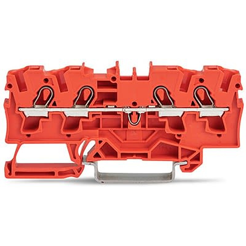 WAGO 2004-1403 TOPJOB S Series DIN Rail Terminal Block Red, 4mm², 1-Level, Push-in, IECEx/ATEX/CSA