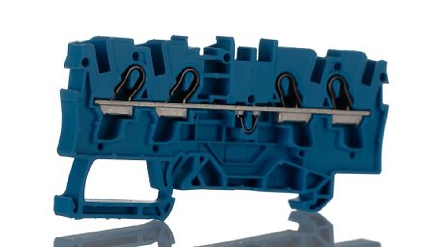 WAGO 2004-1404 DIN Rail Terminal Block Blue, 4mm², 1-Level, Cage Clamp, IECEx/ATEX