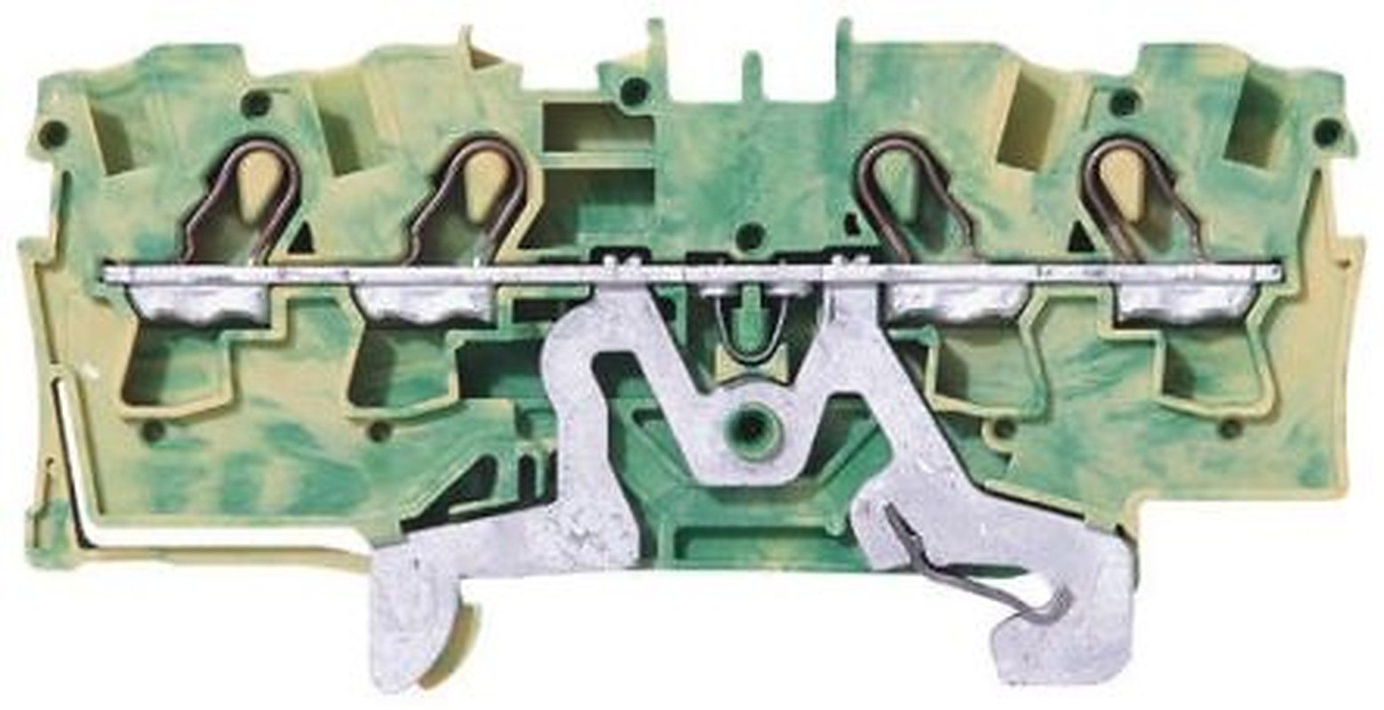 WAGO 2004-1407 Earth Terminal Block Green, Yellow, 4mm², 1-Level, Cage Clamp, IECEx/ATEX