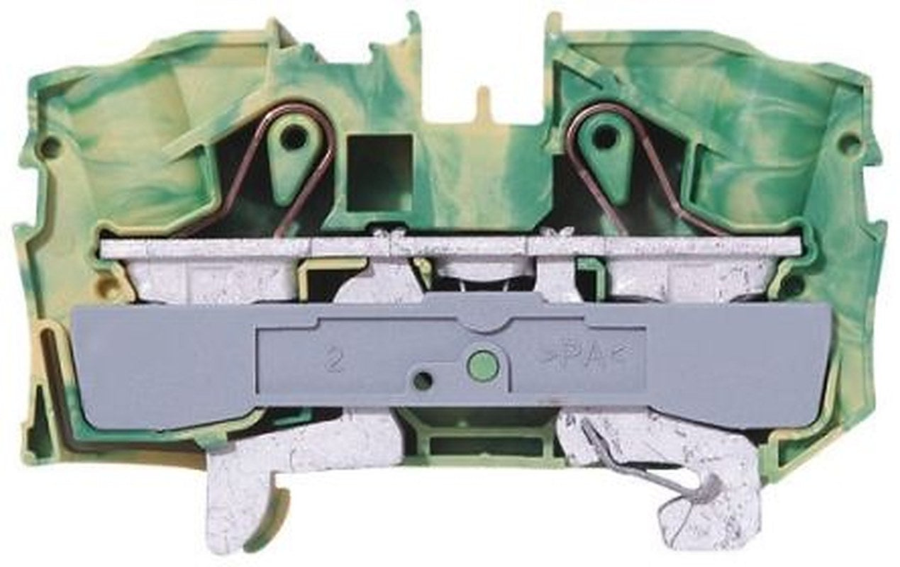 WAGO 2016-1207 Earth Terminal Block Green, Yellow, 16mm², 1-Level, Cage Clamp, IECEx/ATEX