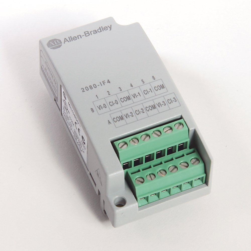 2080 Micro800 System, 4-ch V/I Analog Input Unipolar 0-10V/0-20mA (non-isolated)