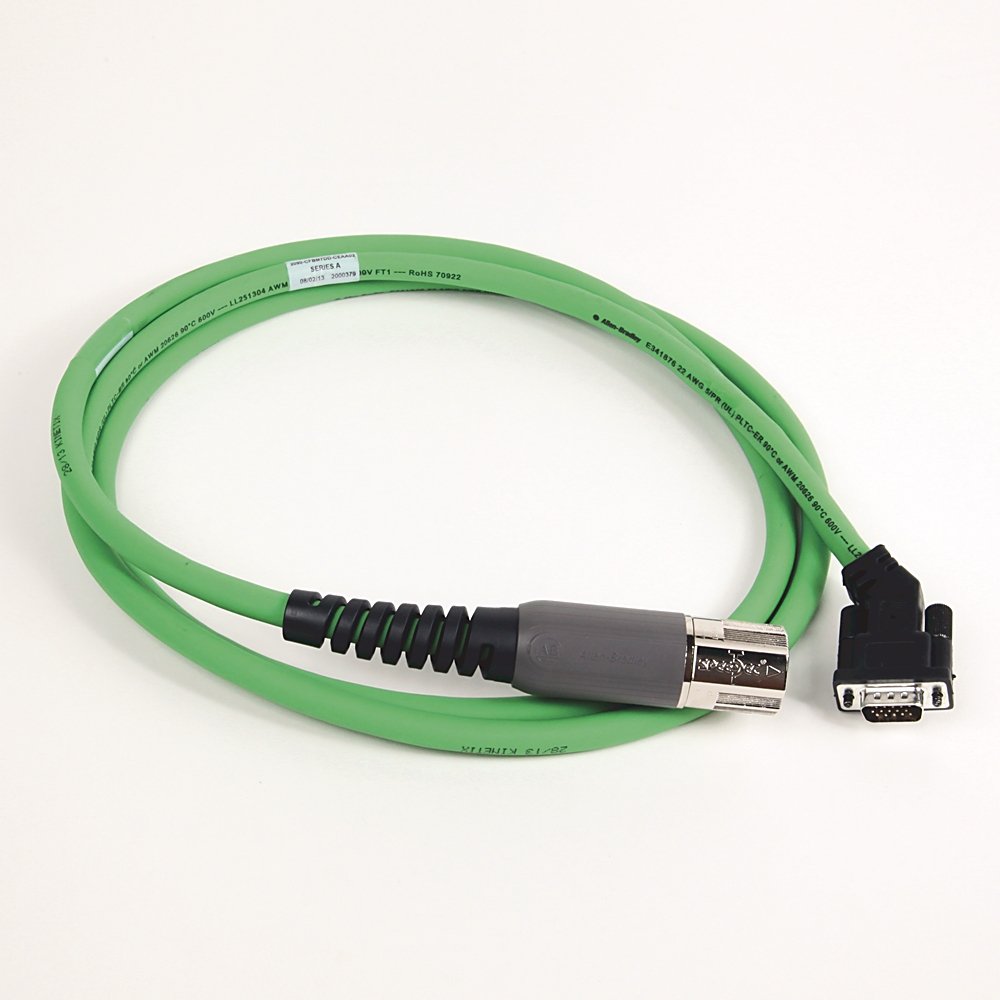 SpeedTEC Cable, Motor Feedback Only, SpeedTec DIN Connector, Drive-end, D-sub, SIN/COS High-Resolution/Resolver Encoder Type, Standard (Non-Flex), 2 Meters