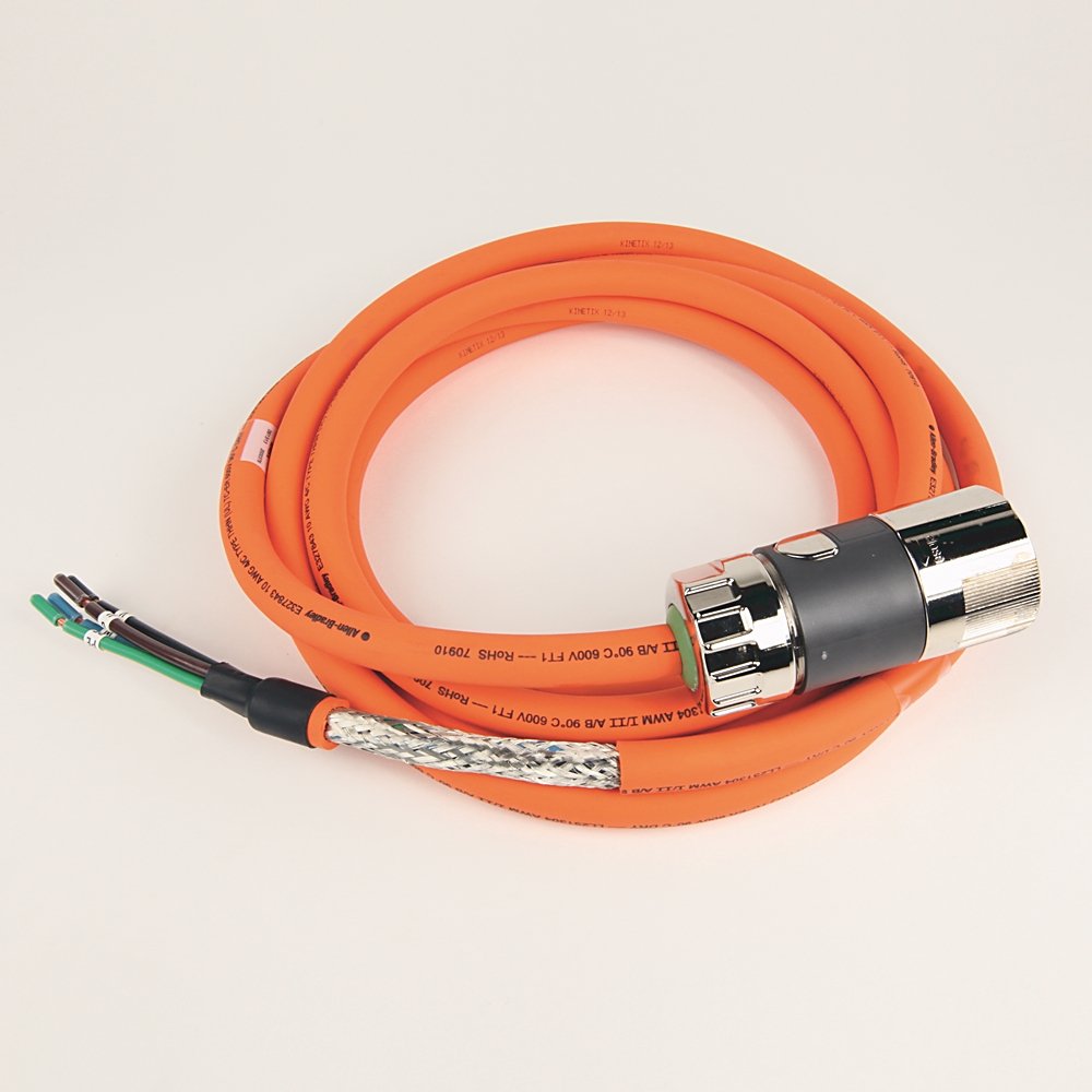 SpeedTEC Cable, Motor Power Only, SpeedTec DIN Connector, Drive-end, Flying-lead, 10 AWG, Standard (Non-Flex), 4 Meters