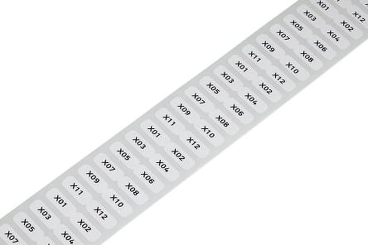 WAGO White Black Print Label, 55 mm Width, 3000 Per Roll Qty