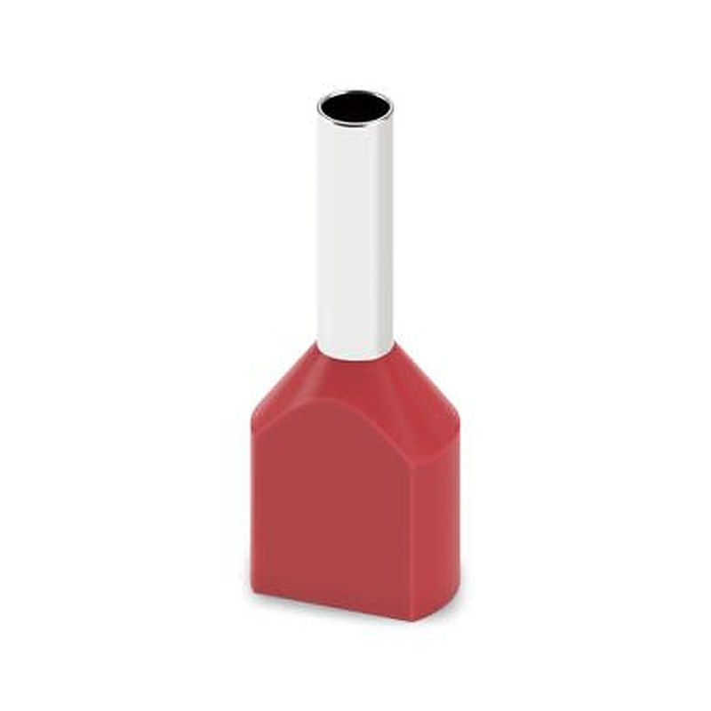 Phoenix Contact Insulated Ferrule, 8 mm Pin Length, 2.3 mm Pin Diameter, Red to 16 AWG Wire Size