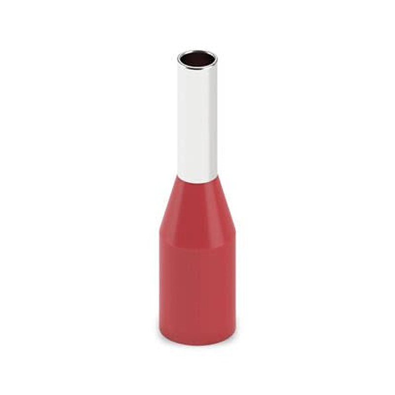 Phoenix Contact, AI Insulated Ferrule, 6 mm Pin Length, 1.7 mm Pin Diameter, Red to 16 AWG Wire Size