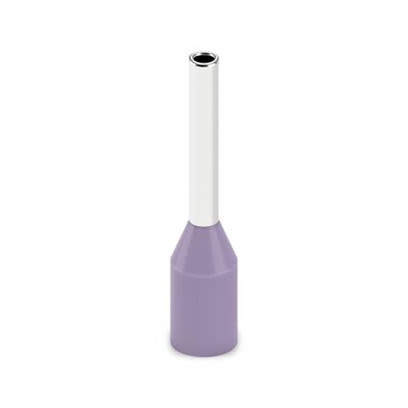 Phoenix Contact Insulated Ferrule, 6 mm Pin Length, 0.8 mm Pin Diameter, Violet to 24 AWG Wire Size