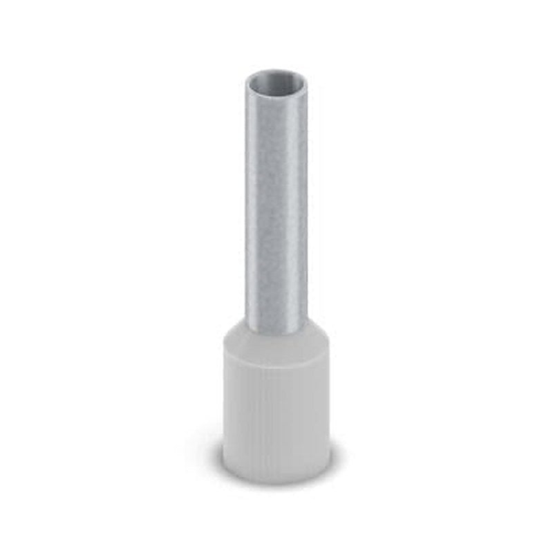 Phoenix Contact, AI-GB 4 - 12 GY Insulated Bootlace Ferrule, 20 mm Pin Length, 2.9 mm Pin Diameter, Grey to 12 AWG Wire