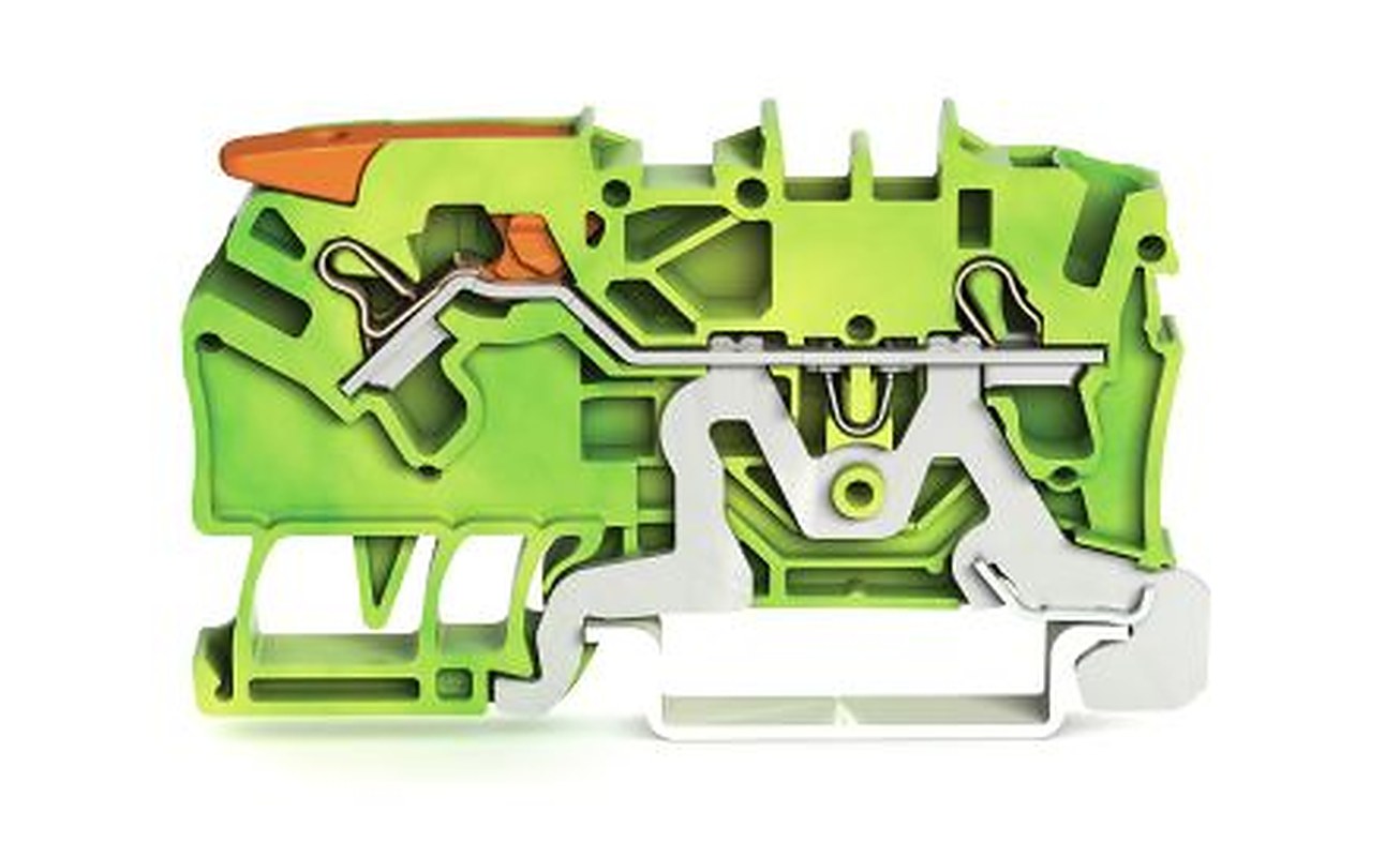 WAGO 2102-1207 Earth Terminal Block Yellow, Green, 2.5mm², 1-Level, Cage Clamp, IECEx/ATEX