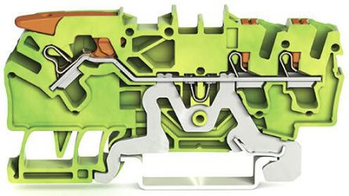 WAGO 2102-5307 Earth Terminal Block Yellow, Green, 2.5mm², 1-Level, Cage Clamp, IECEx/ATEX