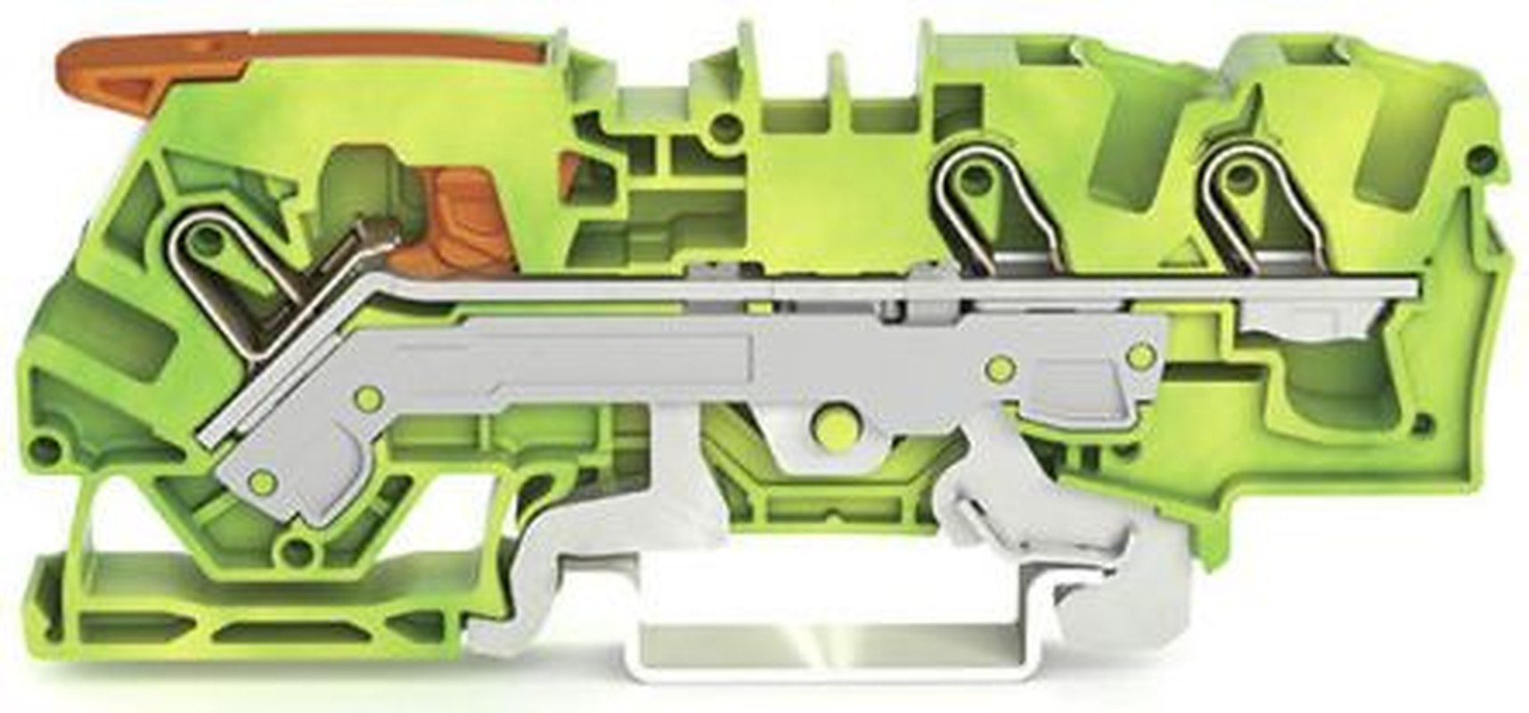 WAGO 2106-1307 Earth Terminal Block Yellow, Green, 6mm², 1-Level, Cage Clamp, IECEx/ATEX